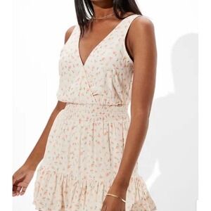 American Eagle Floral Smocked Waist Ruffle Romper XS